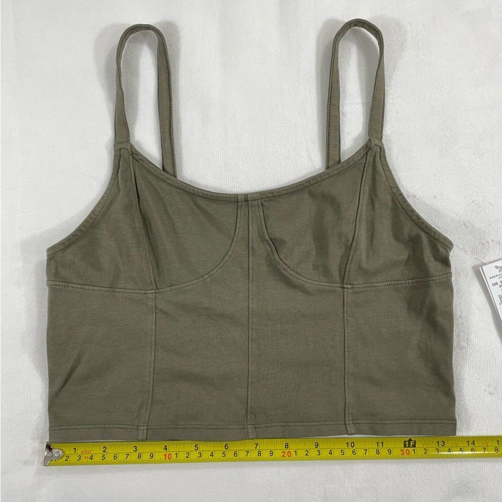 American Eagle Small Green/Olive Strappy Crop Top